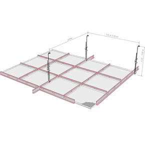 KQE 3.1.0.1 lay-in tile for T 24 rail - level insertion