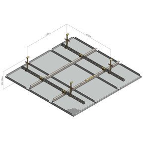 KQH 2.1.1.2 Sous-structure standard avec cornière perforée - suspente nonius