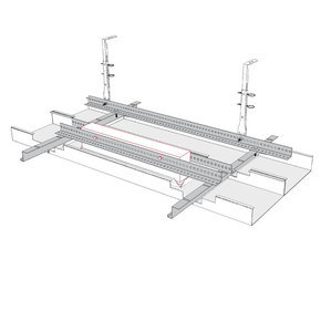 Rectangular light in supporting tile