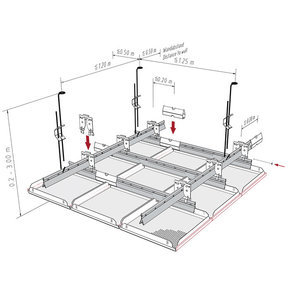 KQR 1.1.1.1 Plafond pour salle blanche sans surpression - suspentes rapides